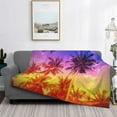 thumbnail image 2 of Yiaed Palm Trees at Sunset Print Blanket Throw Blanket Soft Cozy Flannel Blanket for Home Bed Sofa Couch Chair-50"x40", 2 of 6