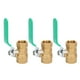 thumbnail image 4 of Válvula de bola para tubería de agua de 3 piezas, rosca hembra doble de 1/2 pulgada, interruptor de cierre de drenaje de latón grueso, 4 of 14