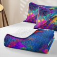 thumbnail image 4 of Castle Fairy Abstract Baseball Bat Quilt King,Watercolor Splash King Coverlet Set, 4 of 7