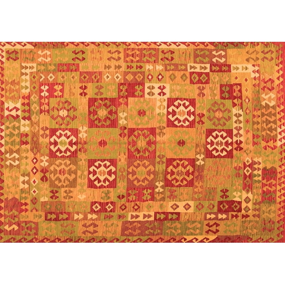 Ahgly Company Indoor Rectangle Southwestern Orange Country Area Rugs, 6' x 9'