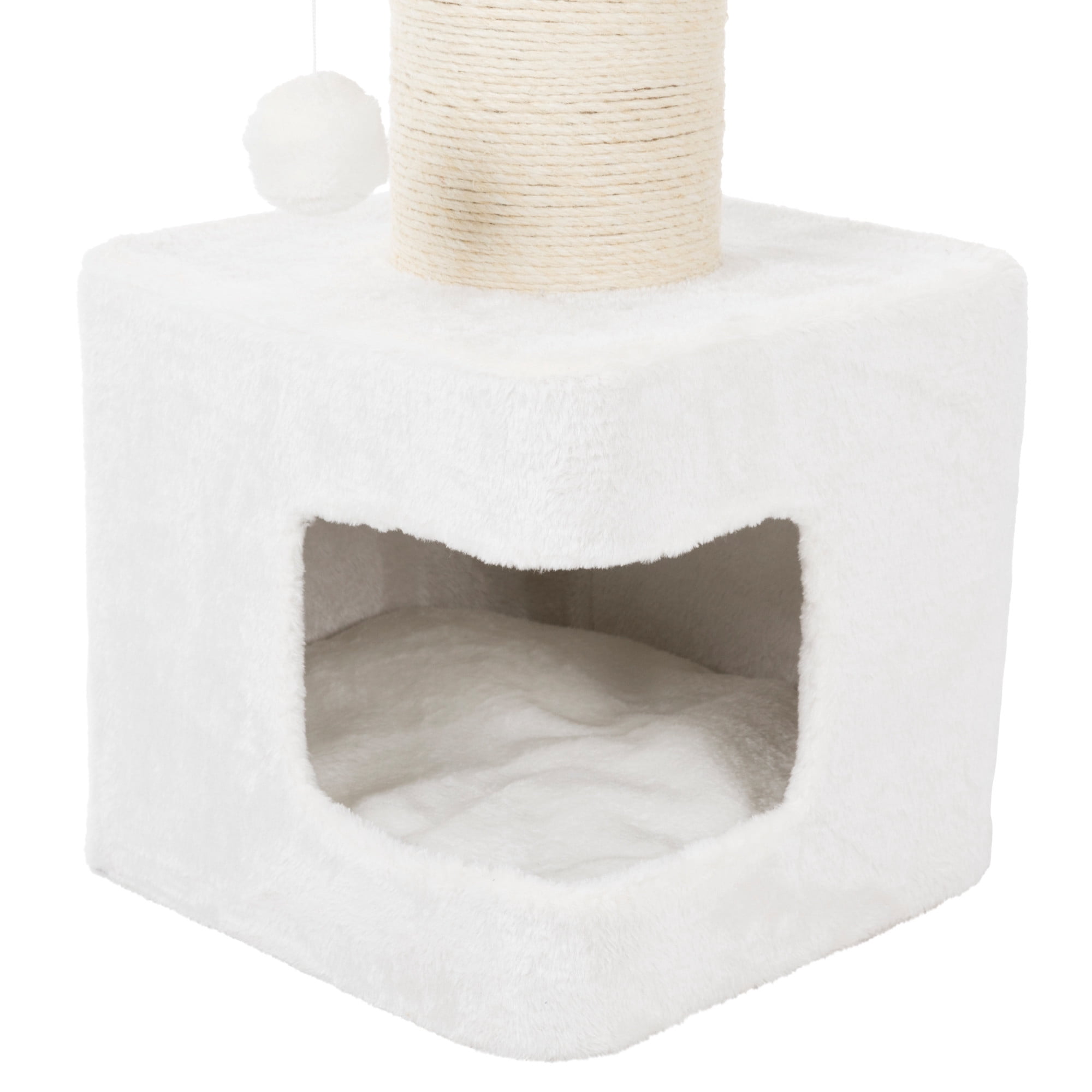 TRIXIE Ava XXL Jute & Plush 2-Level 34" Cat Tree with Scratching Post & Condo, Gray