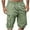 Light Green, variant on Havenre Men's Capri Long Elastic Cargo Shorts Below Knee Shorts 3/4 Button Elastic High Waist Cotton Cargo Casual Relaxed Fit Shorts with Multi-Pockets Army Green XXL