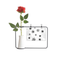 thumbnail image 1 of Snowflake Weather Hand Painted Pattern Artificial Rose Flower Hanging Vases Decoration Bottle, 1 of 3