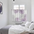 thumbnail image 4 of Purple White Kitchen Curtains 63 Inch Length, Abstract Grey Chrysanthemum Flower Floral Grommet Top Bedroom Living Room Curtains, Light Filtering Cafe Curtain Drapes 2 Panels Set 104''x63'', 4 of 9