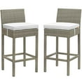 thumbnail image 2 of Modway Tabouret de Bar de Mobilier de Patio Extérieur en Osier à 2 Conduits, Gris Pâle, 2 of 6