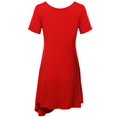 thumbnail image 2 of FashionOutfit Women's Solid Short Sleeves Asymmetrical Swing Tunic Top T-Shirt - Made in USA, 2 of 6