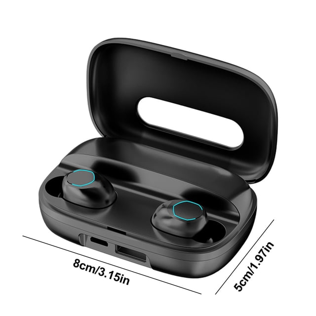 Amzcrzy Electrónica para hombres Organizador de electrónica Cámara digital Auriculares LED Hi-Fi con pantalla digital, auriculares inalámbricos Bluetooth, auriculares intrauditivos IPX5, estuche de c