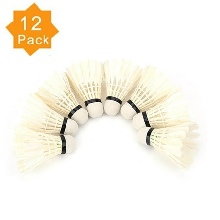 WALFRONT 12Pack Advanced Feather Badminton Shuttlecocks with Great Stability and Durability,Hight Speed Training Badminton Balls for Indoor Outdoor