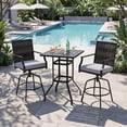thumbnail image 4 of Costway 3 Pieces Outdoor Swivel Bar Set,High Top Patio Bar Table and Rattan Wicker Chair, 4 of 9