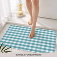 thumbnail image 3 of Teal Checkered Door Mat&nbsp;Indoor Outdoor Entrance, Non Slip Small Rug for Kitchen Bathroom Entryway Rug, Farmhouse Aqua White Buffalo Plaid Washable Doormat Floor Mat for Office 16x24 Inch, 3 of 8