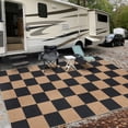 thumbnail image 4 of FairOnly 9'x12'Checkered Modern Geometric Machine Washable Area Rug for Living Room Bedroom Non Slip Ultra Thin Carpet for Kitchen Dining Room,Black Coffee, 4 of 7