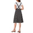 thumbnail image 3 of INSPIRE CHIC Women's Polka Dots Overall Flared Adjustable Straps Suspender Skirts XS Black, 3 of 8