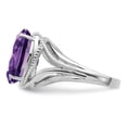 thumbnail image 4 of Auriga 925 Sterling Silver Rhodium Plated Amethyst Engagement Ring Size 7 for Women, 4 of 6