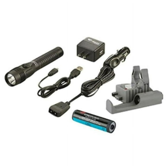 Streamlight STL-74619 Strion DS HL Rechargeable Flashlight with Type A 12V DC Piggyback , Black