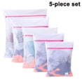 thumbnail image 1 of Juego de 5 bolsas de malla para ropa, blancas, delicadas y duraderas, de poliéster, con cremallera para ropa, blusa, calcetería, calcetín, ropa interior, sujetador y lencería Vhermosa, 1 of 8