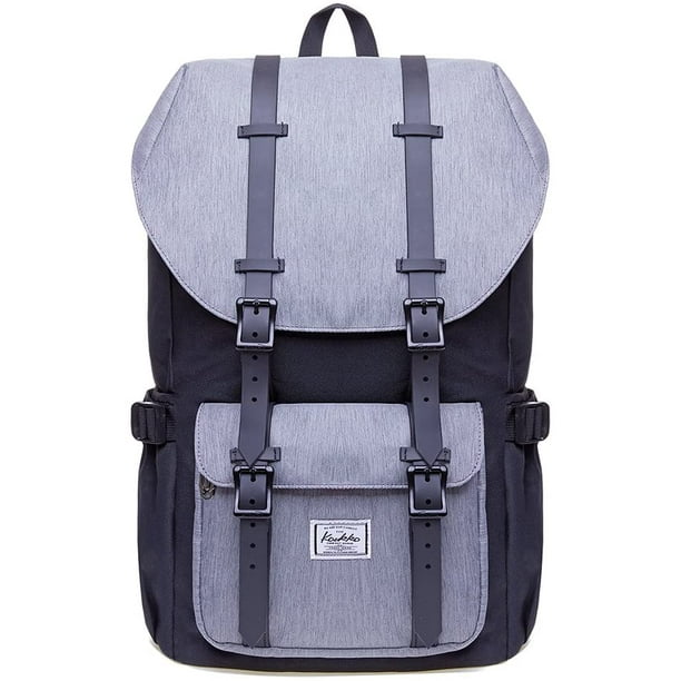 Mochila de viaje escolar KAUKKO para universidad flexible con portátil para 15", 22L (Nylon/Azul gris) KAUKKO EP5-4-BLACK GREY