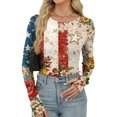 thumbnail image 3 of ASDFVBKG Usa Shirt for Women Usa Flag 1776 Patriotic Shirt 4th Of July Flag Memorial Day Shirts Multicolor L, 3 of 4