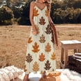 thumbnail image 2 of Autumn Harvest Maple Leaves Thanksgiving Sleeveless Dress for Women Clothing Female Women's Summer Skirt, 2 of 7