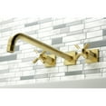 thumbnail image 2 of Kingston Brass KS6047ZX Millennium Two-Handle Wall Mount Roman Tub Faucet, Brushed Brass, 2 of 7
