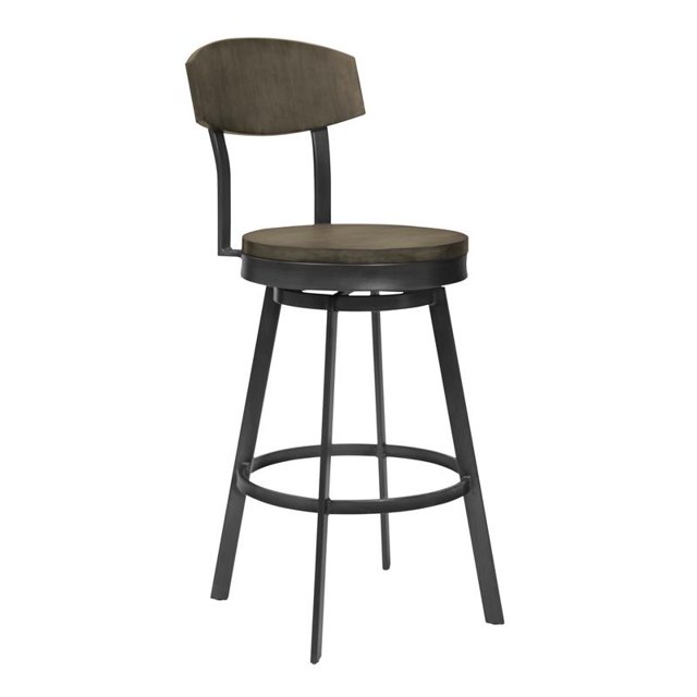 Conway 26" Barstool in Mineral Finish and Grey Walnut Seat