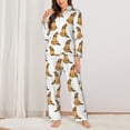 thumbnail image 2 of Saiise German Shepherd Dog Print Women Soft Pajama Sets,Long Sleeve Sleepwear Button Up 2-Piece Pjs Lounge Sets-Small, 2 of 7
