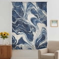 thumbnail image 3 of Navy Blue White Sheer Curtains 84 Inches Long, Marble Texture Abstract Art Light Filering Curtains, Breathable Simi Curtain Privacy Drapes for Living Room Bedroom Lightweight Window Treatment, 3 of 9
