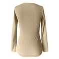 thumbnail image 5 of EDFBUYKRS Womens Button Down Shirt V Neck Long Sleeve Button Down Blouses Tops Casual Long Sleeve Collared Oversized Blouses Tops Ladies Tops and Blouses L, 5 of 5