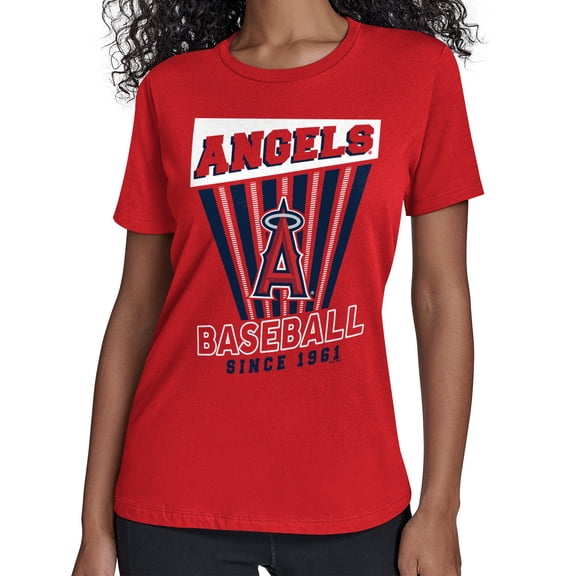 Women's Starter  Red Los Angeles Angels Poster Print T-Shirt