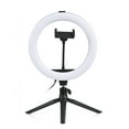 thumbnail image 2 of 10 Inch LED Ring Light Video Conference Lighting 3 Lighting Modes 11 Levels Adjustable Brightness USB Powered with Desktop Tripod + Flexible Phone Holder + Ballhead Adapter for, 2 of 7