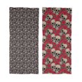 thumbnail image 2 of Neck Warmers Set of 2, Unisex, Roses and Skulls Goth Illustration, Tan Red Black, by Ambesonne, 2 of 3