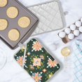 thumbnail image 5 of Yayeee Pot Holders Kitchen Heat Resistant with Pockets 7"x9.8" Cotton Oven Cooking Hot Pads, Pink Geometric Flowers, 5 of 7