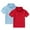 1-Red, variant on Boys 2PC Lapel Polo Shirt Short Sleeved Round Neck Summer Casual Solid Color Shirt for Boys 1-12Y