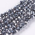 thumbnail image 1 of Faceted Rondelle Electroplate Glass Beads Strands AB Color Plated Silver 4.5x3.5mm Hole: 1mm, 1 of 3