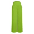 thumbnail image 4 of zaveiop Linen Pants for Women High Waisted Cotton Wide Leg Pants Wide Leg Belt Pocket (Light Green, M), 4 of 4