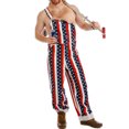 thumbnail image 2 of Youweixiong Matching Couple Jumpsuit Mens Womens 4th of July American Flag Overalls Baggy Bib Romper Shorts with Pockets, 2 of 6