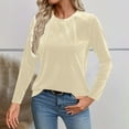thumbnail image 2 of Womens Velvet Top Ribbed Long Sleeve Shirts Crew Neck Casual Tunic Tops Dressy Solid Color Blouses Spring Outfits for Women 2026, 2 of 9