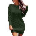 thumbnail image 1 of EGNMCR Cardigans pour Femmes, Chandails pour Femmes Chandail Décontracté pour Femme à Col en V Coloré à Manches Lanterne, Taille Portefeuille, Robe Moulante pour Femme, 1 of 6