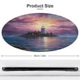 thumbnail image 2 of Lighthouse Sunrise Coast Scenery Pale Blue Tan Round Rugs -Washable Non-Slip Small Round Area Rug Throw Soft Circle Rugs for Bedroom, Modern Print Indoor Carpet for Entryway Sofa Living Room, 2 of 7