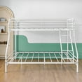 thumbnail image 4 of Gewnee Twin over Full Bunk Bed, Metal Bed Frame with Ladder&Safety Guardrail for Kids Teens,White, 4 of 8