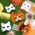 thumbnail image 4 of Kit de máscaras Therian, diseño de gato en blanco, de Seenelling, con fieltro y piel sintética, 4 of 6