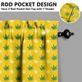thumbnail image 5 of Weed Leaf Design Kitchen Curtains 3 Pack - Rasta Marijuana Print Semi-Sheer Cafe Curtains with Valance, Rod Pocket Farmhouse Window Panels (1x54x18" + 2x27.5x24"), 5 of 6