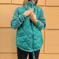 thumbnail image 7 of Lenago Winter Jackets For Women Waffle Plaid Jacket Lightweight Solid Color Warm Thermal Long Sleeves Winter Fashion Comfortable Outerwear Coat Water-Resistant Daily Essentials, 7 of 7
