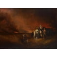 thumbnail image 2 of Alvan Fisher 14x11 Black Ornate Wood Framed Double Matted Museum Art Print Titled: The Prairie on Fire (1827), 2 of 5