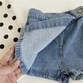 thumbnail image 3 of SNKSDGM Back-to-School Girls Denim Skorts Casual High Waisted Jean Shorts Elastic Waist Summer Skirt Pants for Kids Outdoor Play, 3 of 7
