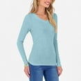 thumbnail image 3 of BLCHUNen Womens Blouses Ribbed Knitted Long Sleeve Fall Shirts Crew Neck Pullover Lightweight Casual Workout Tops, 3 of 4