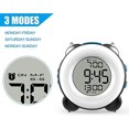 thumbnail image 3 of Reloj despertador digital con sonido (carcasa negra y azul) con dos configuraciones de alarma opcionales, función de repetición, luz de noche y reloj de mesita de noche a batería, 3 of 5