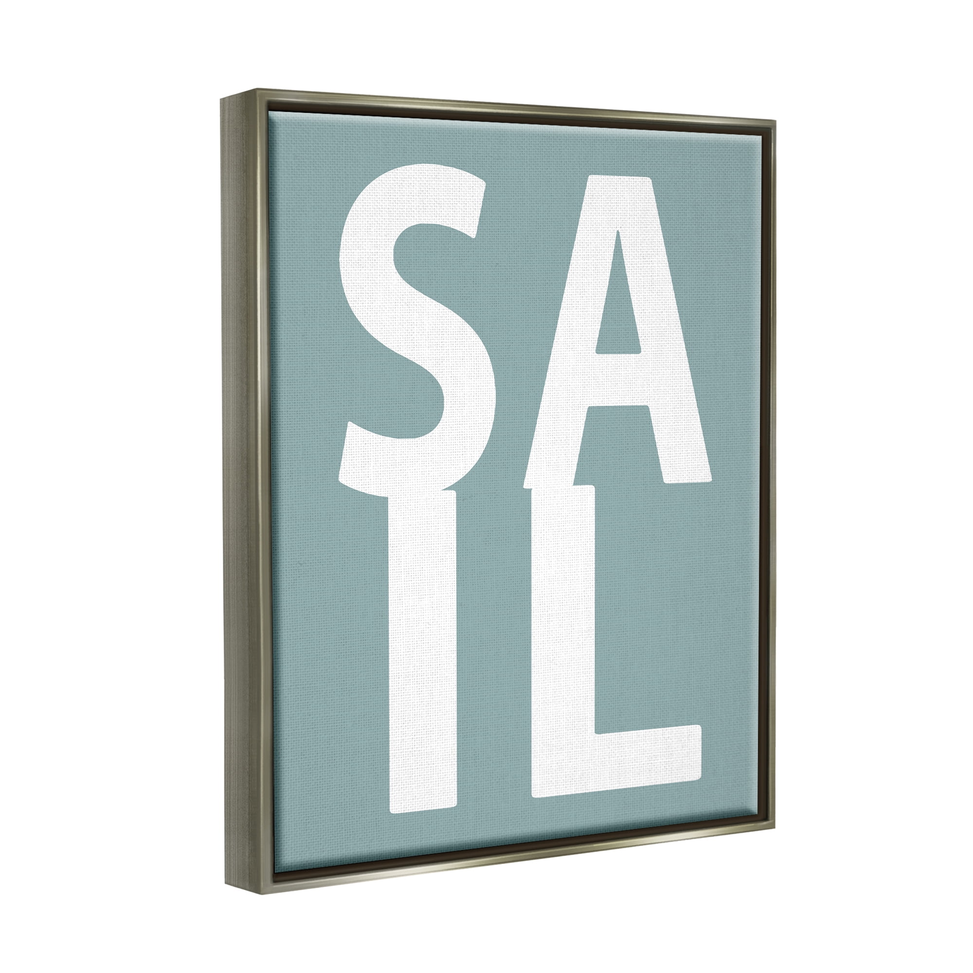 Stupell Sail Summer Boating Turquoise Landscape Painting Gray Floater Framed Art Print Wall Art