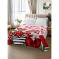 thumbnail image 2 of Valentines California King Size Flat Sheet, Wrinkleproof & Fadeproof Cooling Flat Bed Sheet Only, Red Love Heart Botanical Gnomes Pink Breathable Soft Bedding Top Sheets 108 x 98 Inches, 2 of 8