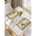 thumbnail image 5 of Sunflowers Placemats Set of 8, Spring Farmhouse Vintage Truck Leaf Black Plaid Placemats for Dining Table, Place Mats for Kitchen Tabletop, Waterproof Wipeable Dining Table Mats Set, 5 of 9
