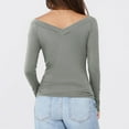 thumbnail image 5 of Otvok Womens Solid Color Tight Fitting Base Shirt Long Sleeved Round Neck Winter Tops, 5 of 6